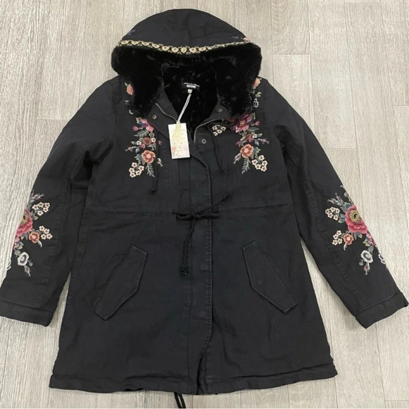 JOHNNY WAS SABAH FAUX FUR LINED MILITARY JACKET S - Picture 4 of 8